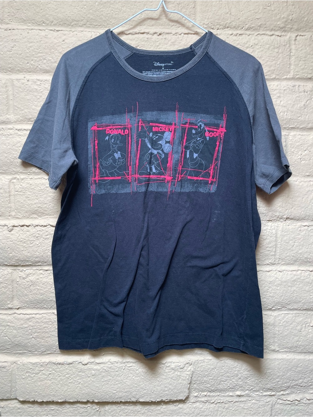 Disney Men’s Black and Gray Tee with Character Graphics
